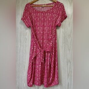 MICHAEL Michael Kors Pink Print T-Shirt Wrap Dress Size L EUC